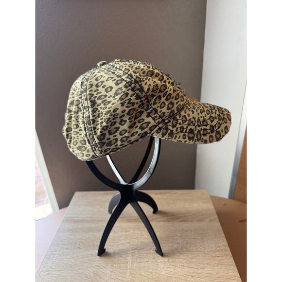 Leopard Print Ballcap with Floral Appliqué - Picture 4 of 8